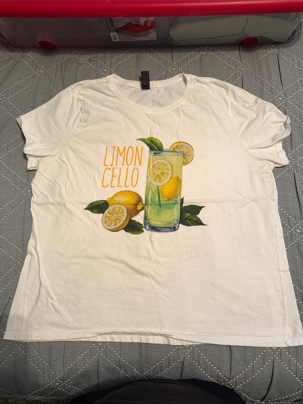 Gildan White Short Sleeve Tee with Lemon Limoncello Graphic